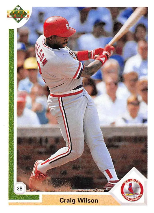 Baseball card of Craig Wilson in batting stance for St. Louis Cardinals baseball