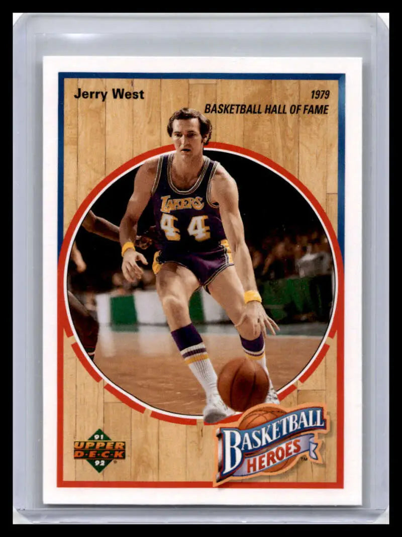 Vintage Jerry West Los Angeles Lakers Basketball Card from Upper Deck’s Basketball Heroes Series