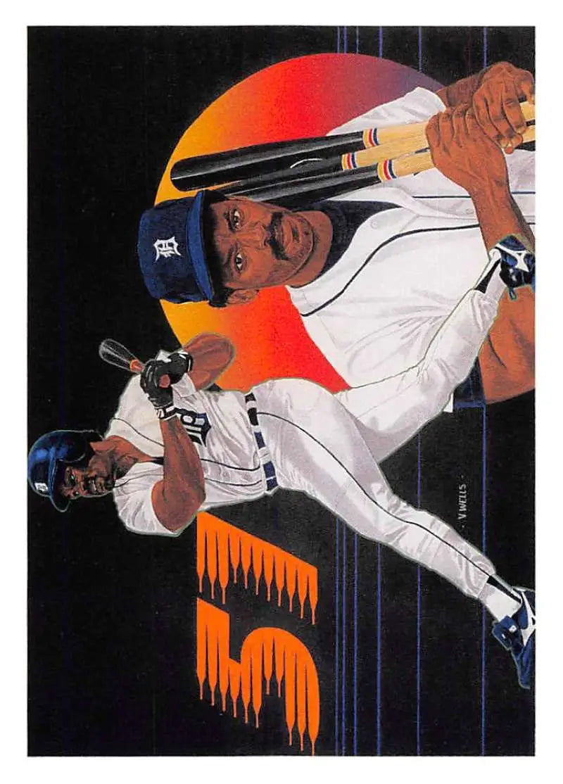 Baseball player swinging a bat in Detroit Tigers uniform on 1991 Ron Gant baseball card