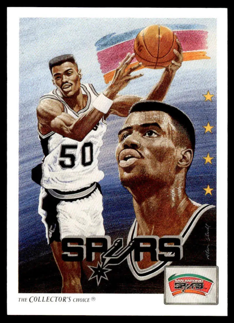 Basketball trading card of San Antonio Spurs player David Robinson number 50