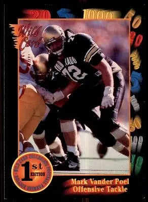 Mark Vander Poel rookie football card from 1991 Wild Card Draft, Colorado Buffaloes #57