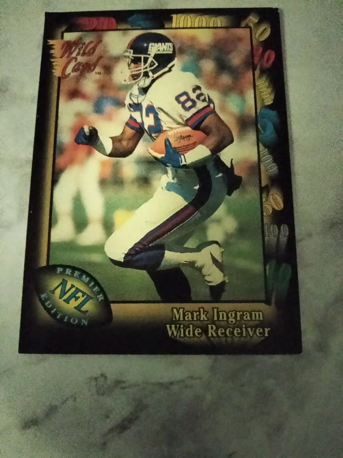 Mark Ingram 1991 Wild Card Premier Edition #136 football card New York Giants