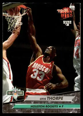 Otis Thorpe dunking on 1992-93 Ultra basketball trading card for Houston Rockets