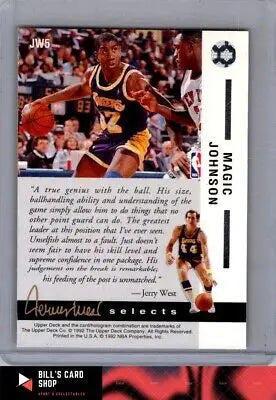 Magic Johnson basketball card from 1992-93 Upper Deck Jerry West Selects set