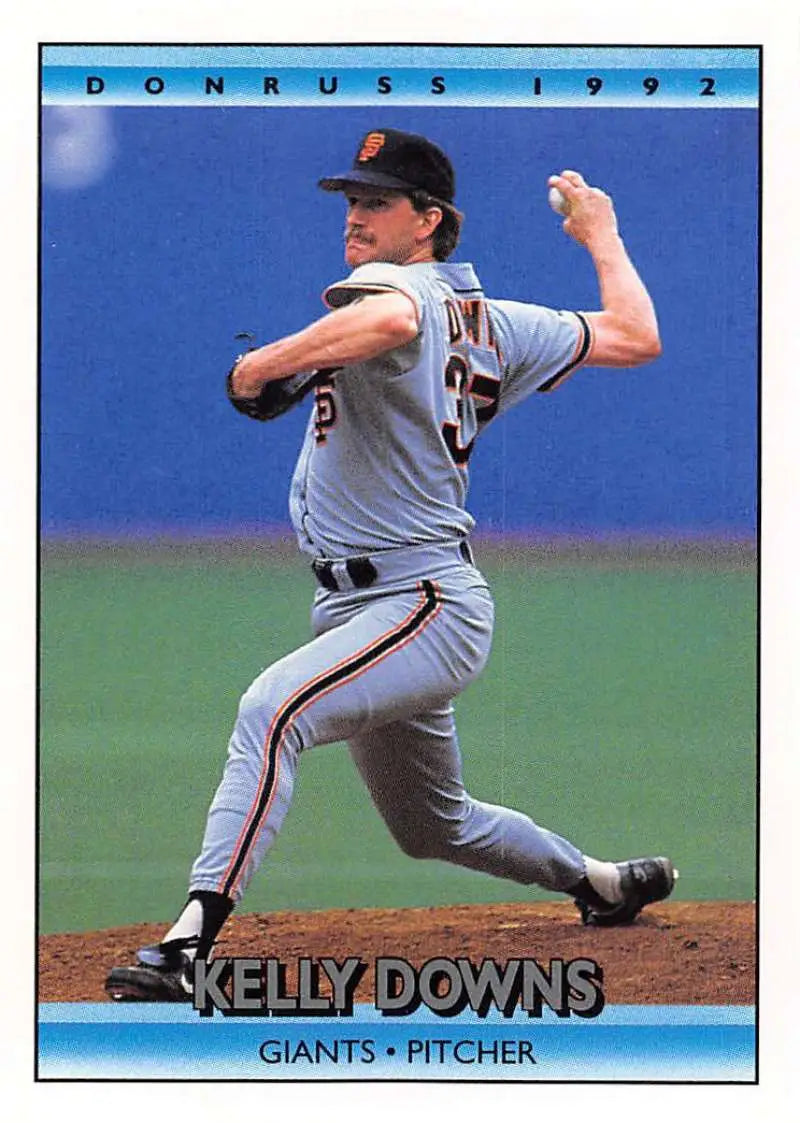 Kelly Downs in a San Francisco Giants uniform mid-delivery on the pitcher’s mound