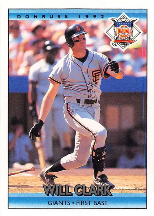 1992 Donruss #428 Will Clark baseball card featuring San Francisco Giants first baseman