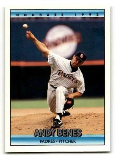 Andy Benes San Diego Padres baseball card with original gloss from 1992 Donruss