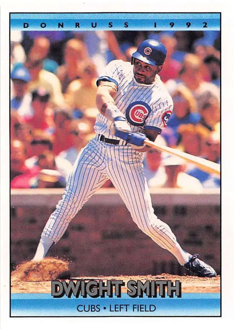 1992 Donruss Dwight Smith baseball card featuring Chicago Cubs player in batting stance