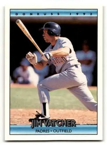 1992 Donruss Jim Vatcher San Diego Padres Baseball Card with original gloss EX/NM