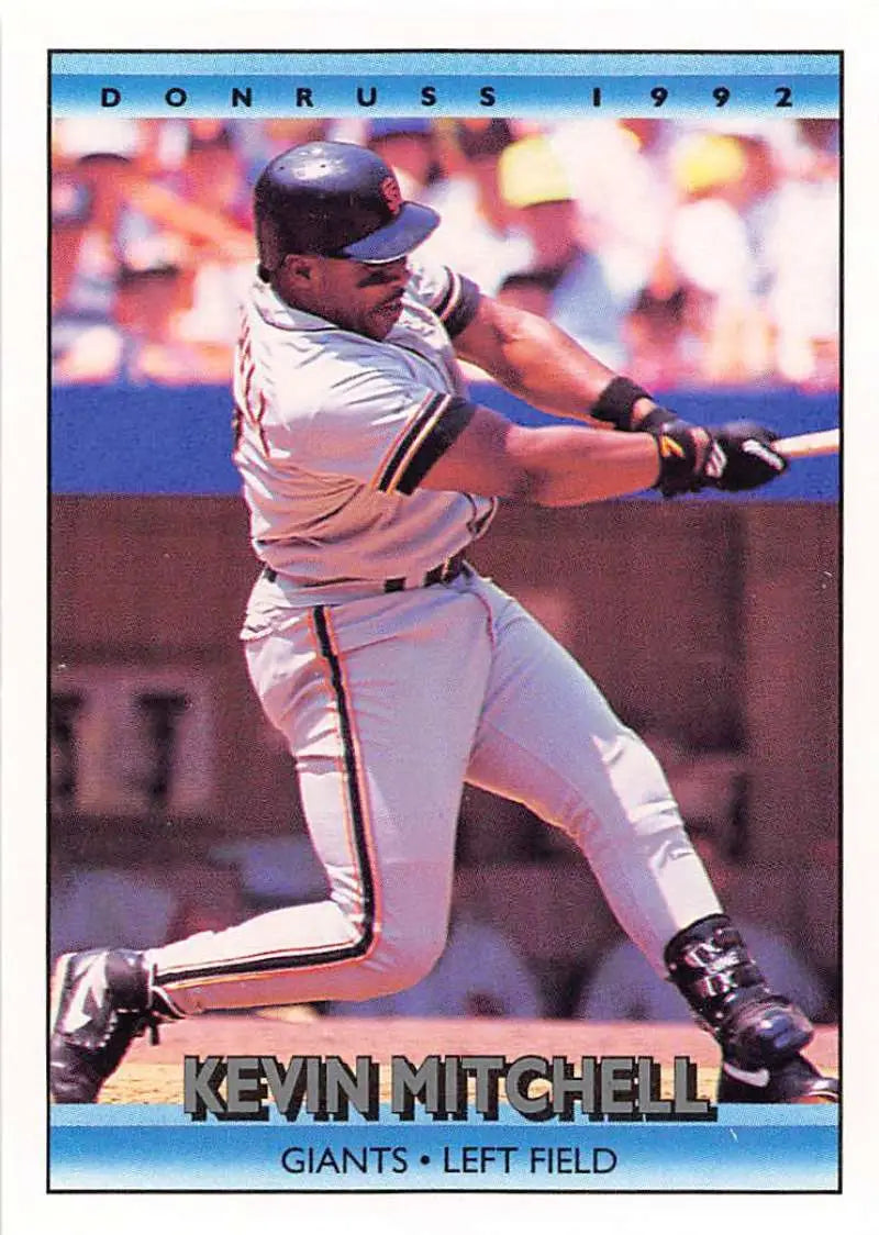 1992 Donruss #583 Kevin Mitchell at bat for San Francisco Giants baseball card