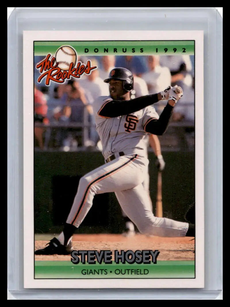 1992 Donruss baseball card of Steve Hosey, San Francisco Giants outfielder