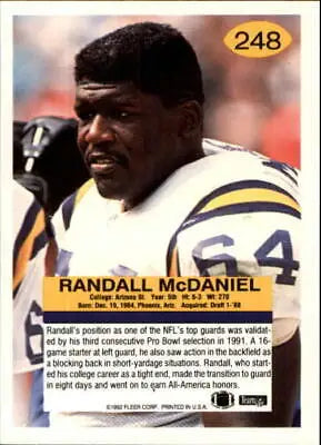 1992 Fleer #248 Randall McDaniel Minnesota Vikings NFL Football Card NM-MT