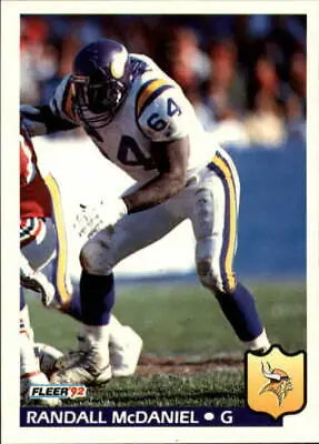 Randall McDaniel Minnesota Vikings NFL Football Card 1992 Fleer #248 NM-MT