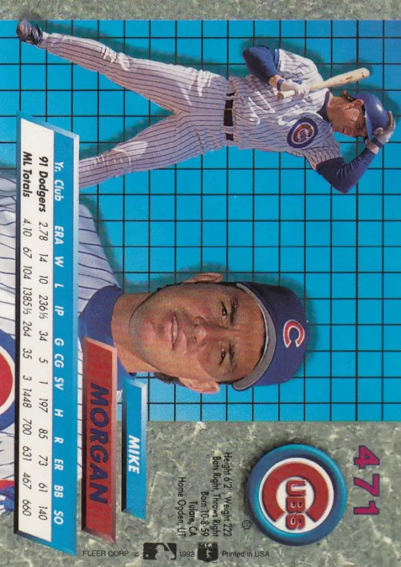 Mike Morgan Chicago Cubs baseball card from 1992 Fleer Ultra #471 in NM-MT condition