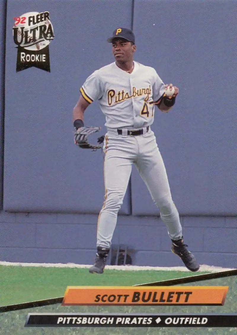 Pittsburgh Pirates baseball card featuring Scott Bullett in a white uniform