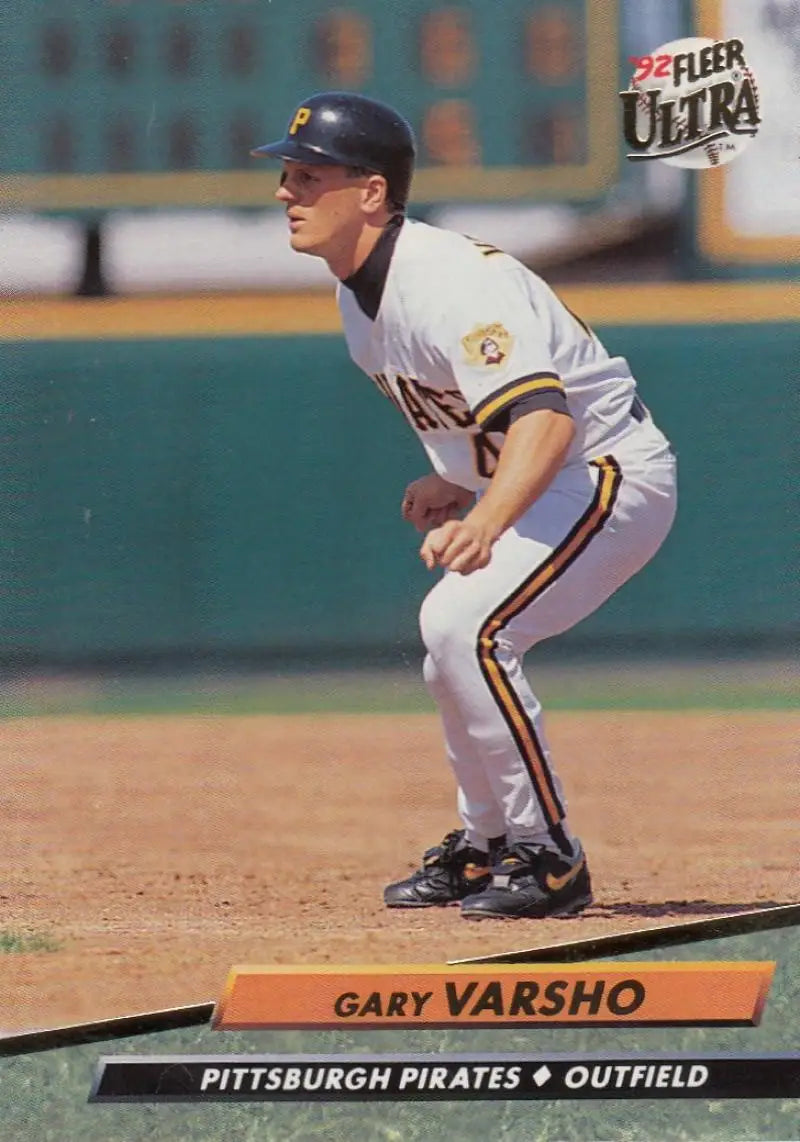 Baseball player in Pittsburgh Pirates uniform, featured on 1992 Fleer Ultra Gary Varsho card