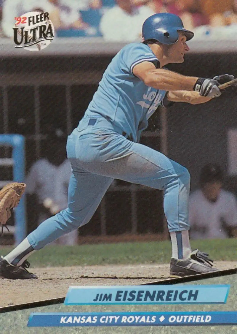 Jim Eisenreich batting in light blue Kansas City Royals uniform, 1992 Fleer Ultra card