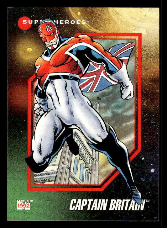 1992 Impel Marvel Universe #17 Captain Britain trading card collectible display