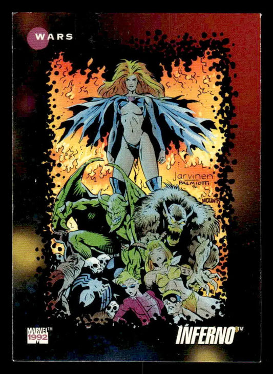 1992 Impel Marvel Universe #188 Inferno trading card featuring Marvel character art