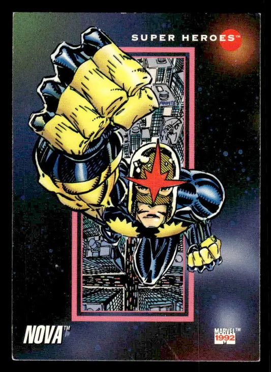 Nova superhero trading card from 1992 Impel Marvel Universe collection