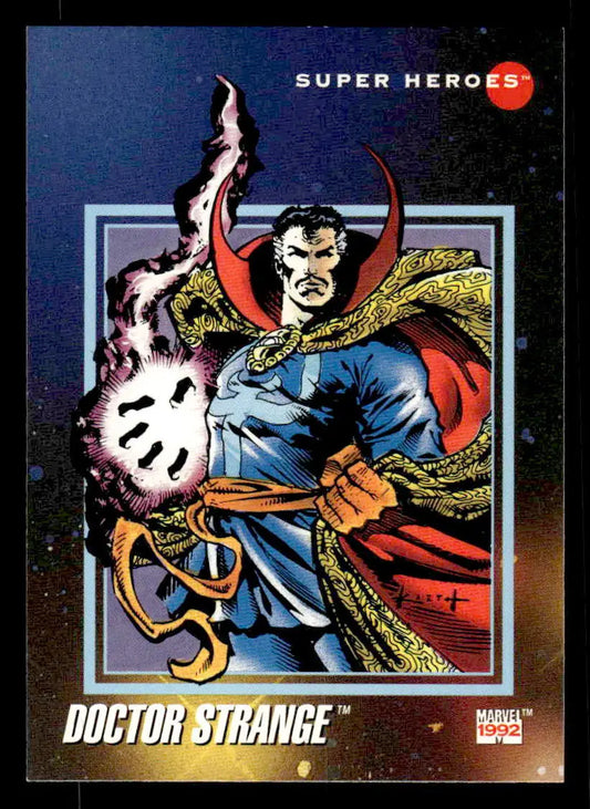 1992 Impel Marvel Universe #9 Doctor Strange trading card featuring superhero artwork