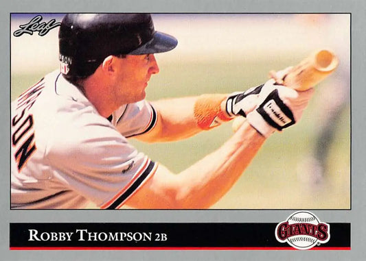 Baseball player Robby Thompson in bunting stance for San Francisco Giants card