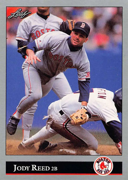 1992 Leaf #413 Jody Reed NM-MT baseball card of Boston Red Sox second baseman action