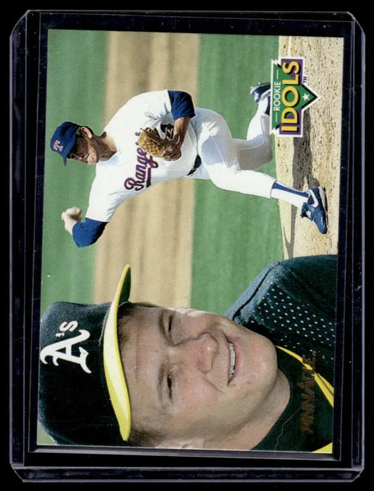 Baseball trading card of Todd Van Poppel and Nolan Ryan with split-image design