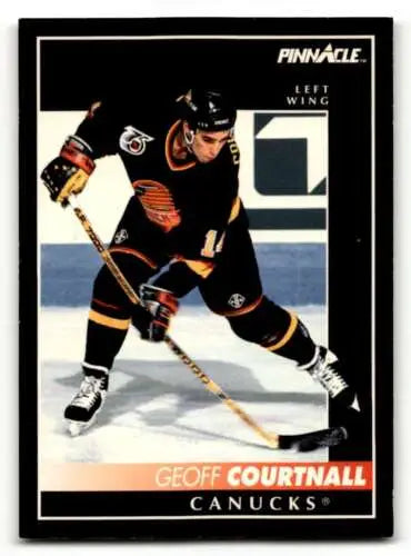 1992 Pinnacle #187 Geoff Courtnall Vancouver Canucks hockey card original gloss