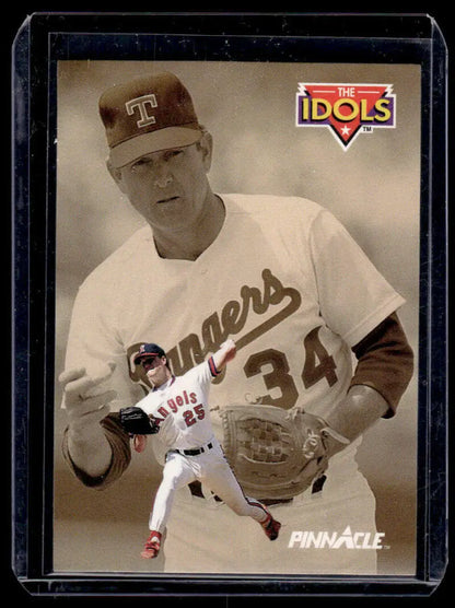 Baseball card featuring Nolan Ryan and Jim Abbott with vintage sepia overlay