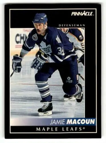 1992 Pinnacle #294 Jamie Macoun Maple Leafs Hockey Card with original gloss finish