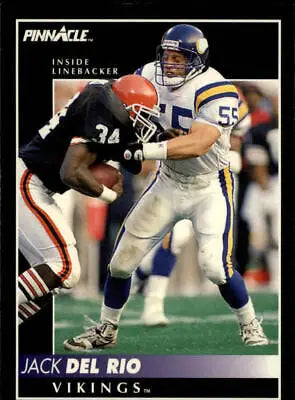 1992 Pinnacle #301 Jack Del Rio Minnesota Vikings NFL Football Card NM for collectors