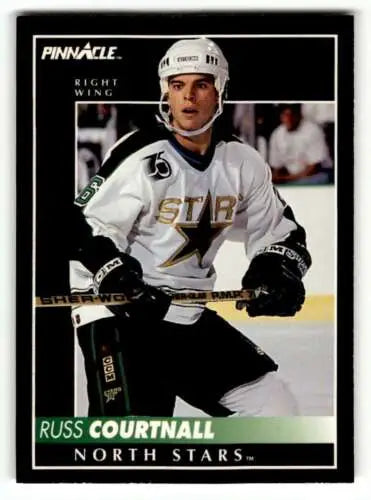 1992 Pinnacle #337 Russ Courtnall Stars Hockey Card with original gloss, ID:57748