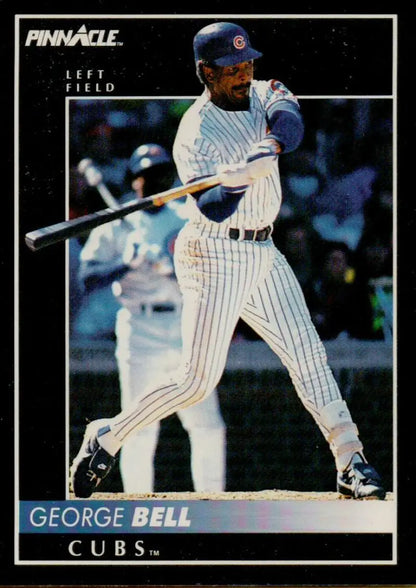 George Bell Chicago Cubs baseball card in pinstripe uniform from Pinnacle brand