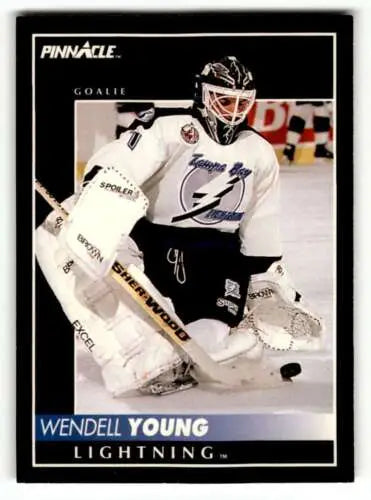 1992 Pinnacle #381 Wendell Young Tampa Bay Hockey Card with original gloss finish