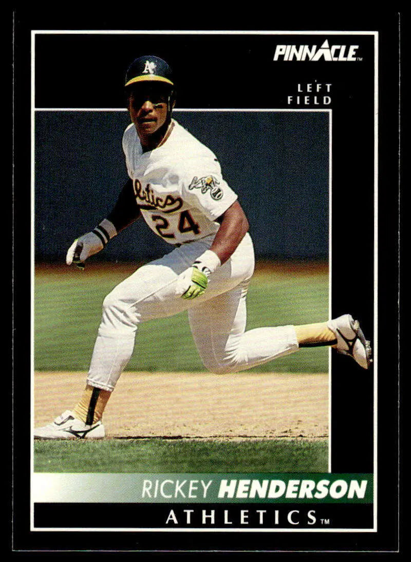 Rickey Henderson running on the field in 1992 Oakland Athletics baseball card