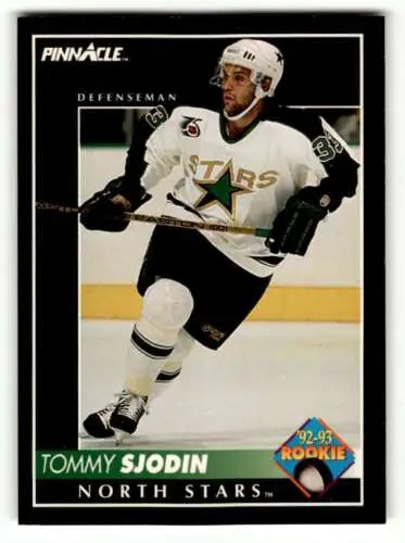 Tommy Sjodin Dallas Stars hockey card 1992 Pinnacle #401 original gloss condition