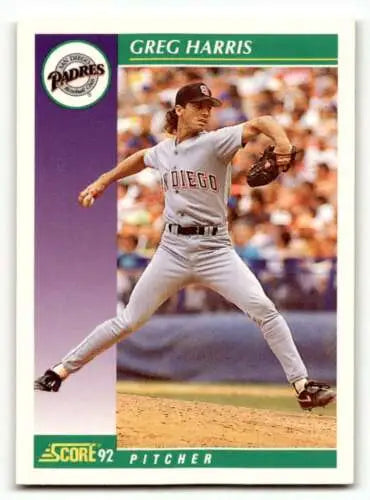 Greg Harris San Diego Padres baseball card 1992 Score original gloss quality collectible