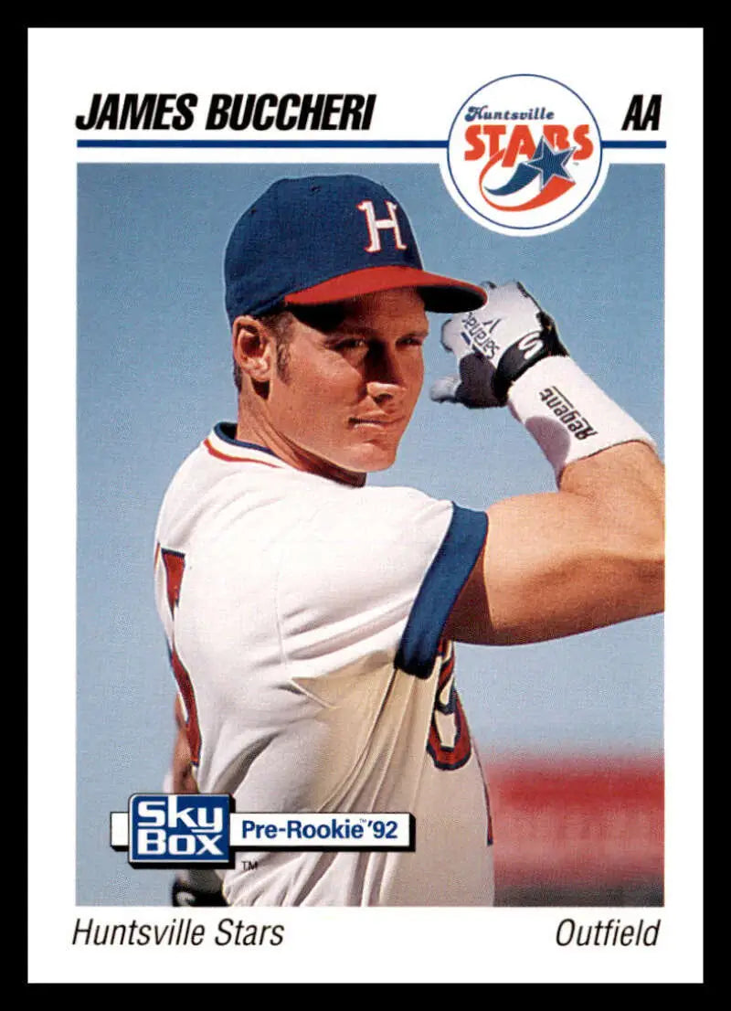 Baseball card of James Buccheri in batting stance for Huntsville Stars team