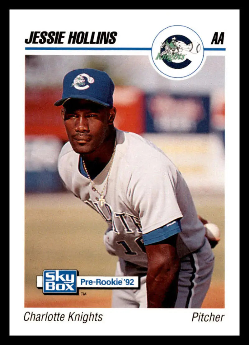 Baseball card of Jessie Hollins in a Charlotte Knights uniform, 1992 Skybox AA