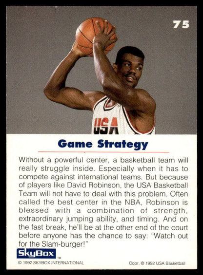 David Robinson in USA uniform holding ball, featured on USA Basketball card