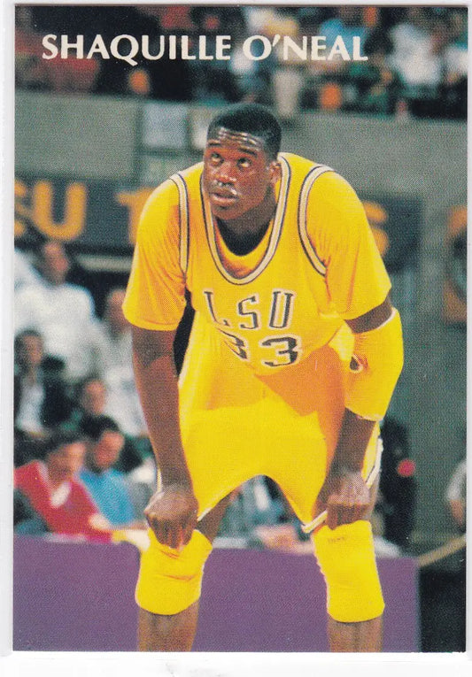 Basketball player in yellow LSU #33 jersey for 1992 Sports Stars USA Shack Attack