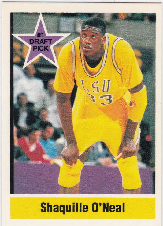 Basketball trading card of Sports Stars USA Shaquille O’Neal in LSU #33 jersey