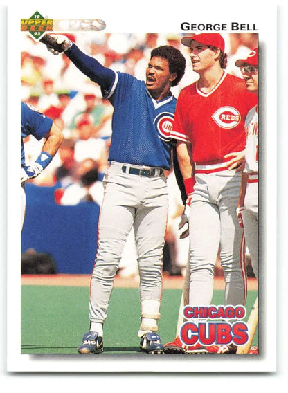 Baseball card of George Bell from the 1992 Upper Deck Chicago Cubs and Reds