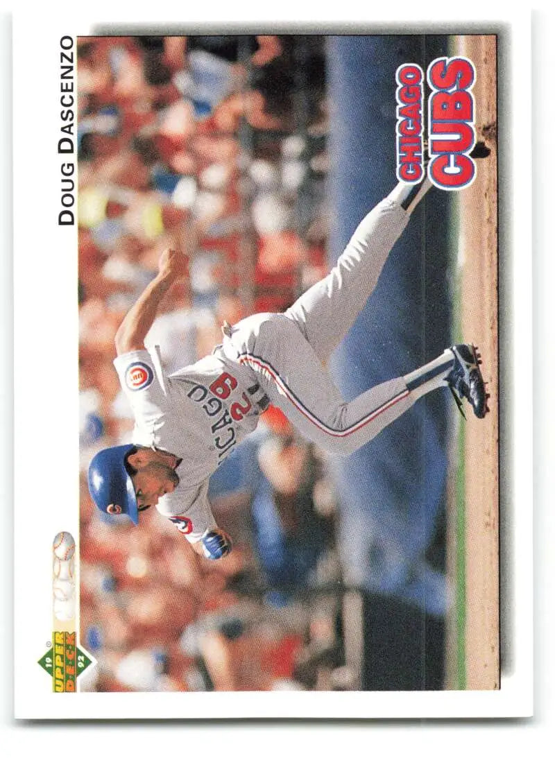 Doug Dascenzo pitching in 1992 Upper Deck #239 Chicago Cubs Baseball Card