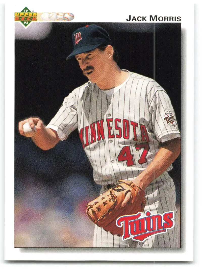 Jack Morris in Minnesota Twins uniform number 47 on 1992 Upper Deck baseball card