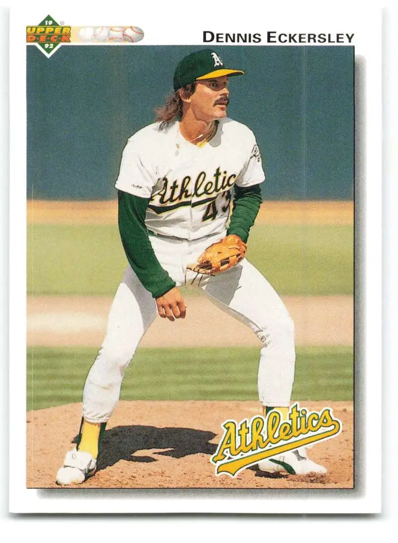 Baseball card of Dennis Eckersley in Oakland Athletics uniform, Upper Deck 1992