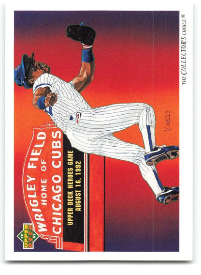 Shawon Dunston baseball card capturing a Chicago Cubs player making an acrobatic catch