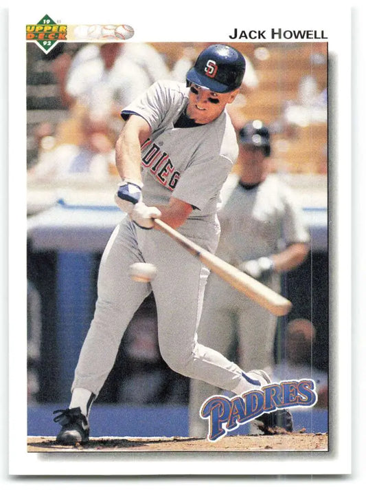 Baseball card of a San Diego Padres player in white uniform from Upper Deck