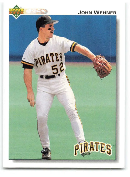 John Wehner in pitching stance, wearing Pittsburgh Pirates uniform #52 for baseball card